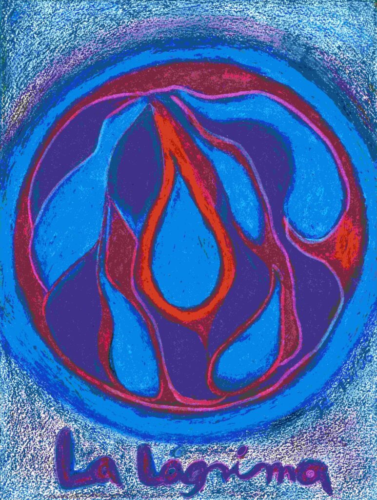 Tränen in blau und rot