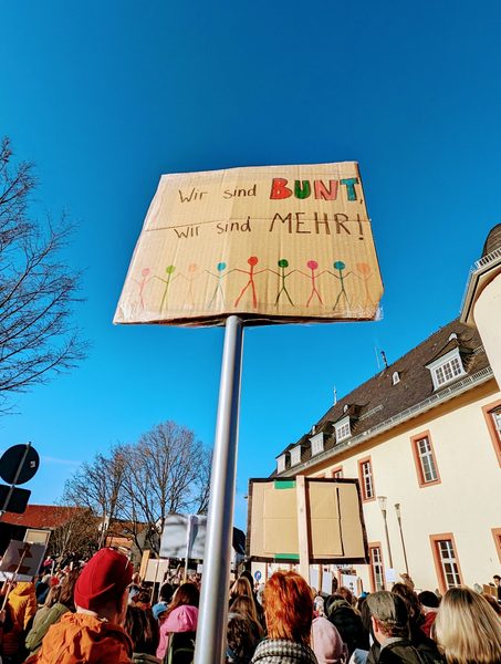 Plakat: Wir sind bunt und wir sind mehr
